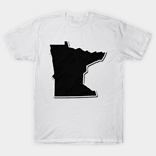 Black Minnesota Outline T-Shirt